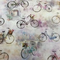 Miniatura de foto de Popelín estampado bicicletas