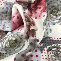 Miniatura de foto de Popelín estampado digital rosas y lunares 
