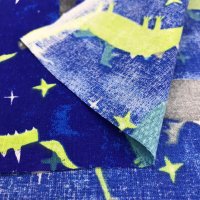 Miniatura de foto de Algodón percal azul dibujos de dragones