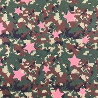 Miniatura de foto de Piqué canutillo estampado camuflaje estrellas rosas