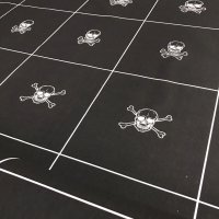 Miniatura de foto de Algodón estampado calaveras negro panel 60x150 cm negro