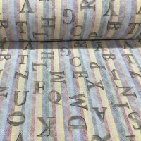 Miniatura de foto de Loneta estampado letras y rayas 