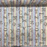 Miniatura de foto de Loneta estampado letras y rayas 
