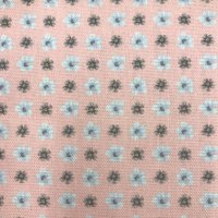 Miniatura de foto de Loneta panamá estampado flor mini celeste fondo rosa