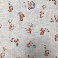 Miniatura de foto de Popelín estampado ositos y globos celeste