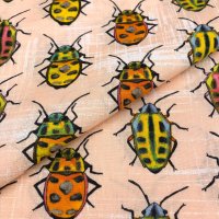 Miniatura de foto de Algodón fondo naranja escarabajo multicolor
