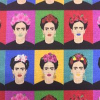 Miniatura de foto de Algodón percal estampado Frida Kahlo estilo Warhol