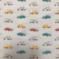 Miniatura de foto de Popelín estampado coches multicolor