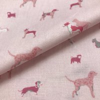 Miniatura de foto de Popelín estampado perros rosa