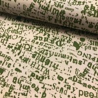Miniatura de foto de Popelín estampado palabras verdes