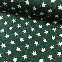 Miniatura de foto de Popelín estampado estrellas 9mm. verde caza