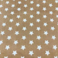Miniatura de foto de Popelín estampado estrellas 9mm beige moka