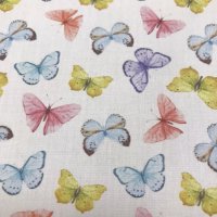 Miniatura de foto de Popelín estampado mariposas multicolor