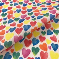 Miniatura de foto de Popelín estampado corazones de colores