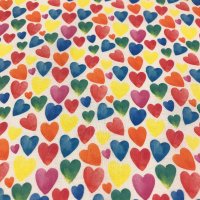 Miniatura de foto de Popelín estampado corazones de colores