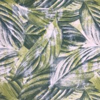 Miniatura de foto de Loneta estampado hojas verdes