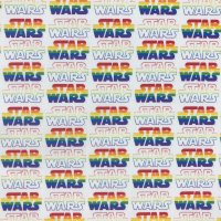 Miniatura de foto de Popelín estampado Star Wars logo rainbon