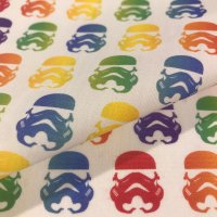 Miniatura de foto de Popelín estampado Star Wars cascos rainbon