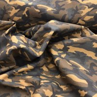 Miniatura de foto de Popelín estampado camuflaje marron