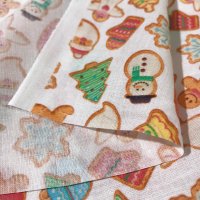 Miniatura de foto de Popelín estampado Navidad galletitas