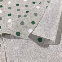 Miniatura de foto de Loneta anti manchas estampado lunares verde