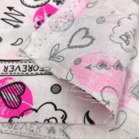 Miniatura de foto de Popelín estampado labios rosa flúor