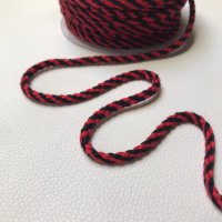 Miniatura de foto de Cordón trenzado bicolor 5mm rojo y negro