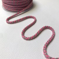 Miniatura de foto de Cordón trenzado bicolor 5mm rosa y gris