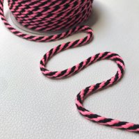 Miniatura de foto de Cordón trenzado bicolor 5mm rosa y negro