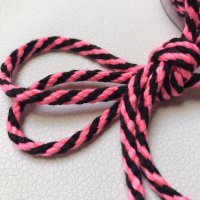 Miniatura de foto de Cordón trenzado bicolor 5mm rosa y negro