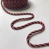 Miniatura de foto de Cordón trenzado bicolor 5mm coral y negro