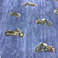 Miniatura de foto de Popelín estampado motos fondo vaquero