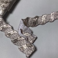 Miniatura de foto de Galón bordado metalizado plata