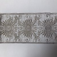 Miniatura de foto de Puntilla guipur metalizada plata hostia sagrada 17cm