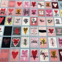 Miniatura de foto de Popelín estampado corazones tarjetas San Valentín
