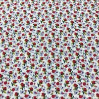 Miniatura de foto de Popelín estampado flor mini rojo crudo