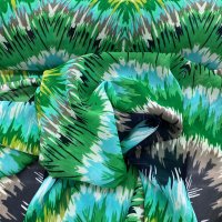 Miniatura de foto de Gasa estampado geoméstrico zig-zag verde