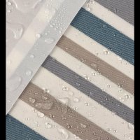 Miniatura de foto de Tela impermeable para exterior Dralon rayas azul y gris