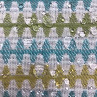 Miniatura de foto de Tela impermeable para exterior geometrías azul y verde