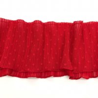 Miniatura de foto de Volante tul plisado rojo