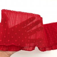 Miniatura de foto de Volante tul plisado rojo