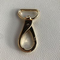 Miniatura de foto de Mosquetón con anilla metálico dorado 25mm