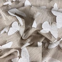 Miniatura de foto de Loneta estampada mariposas beige