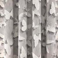 Miniatura de foto de Loneta estampada mariposas gris