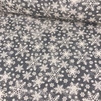 Miniatura de foto de Loneta culla Navidad copos  beige y gris
