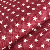 Miniatura de foto de Loneta navidad estrellas beige fondo rojo