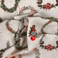 Miniatura de foto de Loneta Navidad Coronas de Adviento y petirrojos