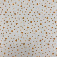 Miniatura de foto de Popelín estrellas blanco oro 