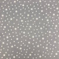 Miniatura de foto de Popelín estrellas gris blanco 