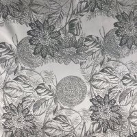 Miniatura de foto de Forro jacquard flores  gris